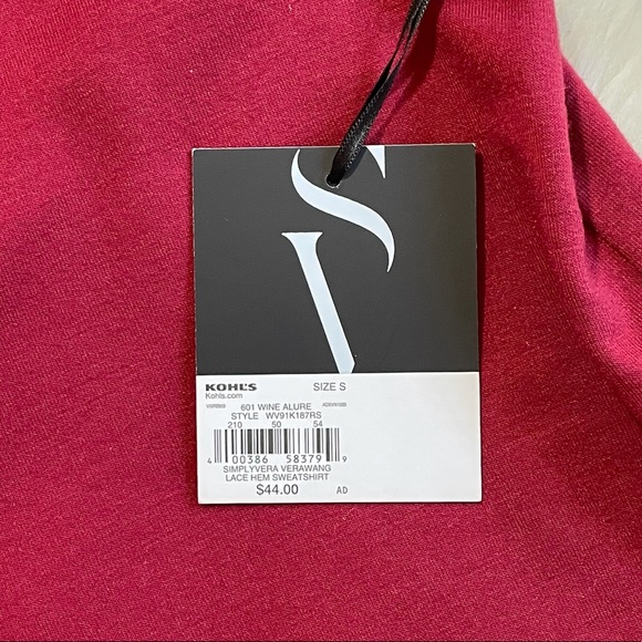 Brand new! Vera Wang lace hem sweatshirt! - Picture 4 of 4